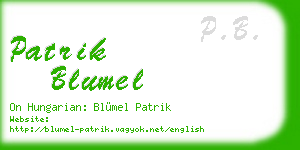 patrik blumel business card