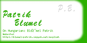 patrik blumel business card